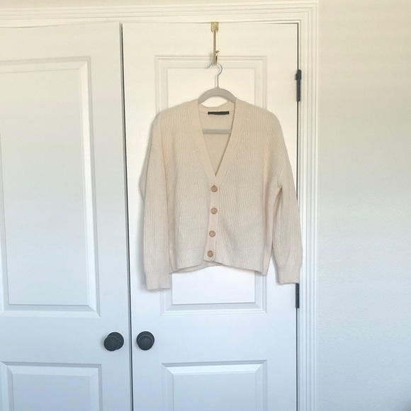 Jenni Kayne Cream Button-Up Cardigan